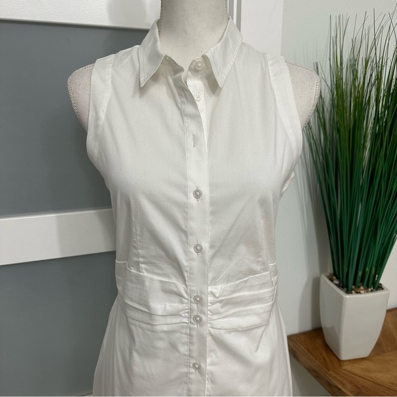 Banana Republic Poplin Ruched Waist Shirt Dress
SZ 4 White Summer Career Wear - Picture 3 of 7